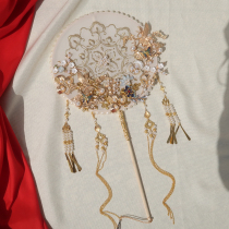 DIY fan material packagchampagne style wedding bride Xiu Xiu Xiu Gold wedding palace fan