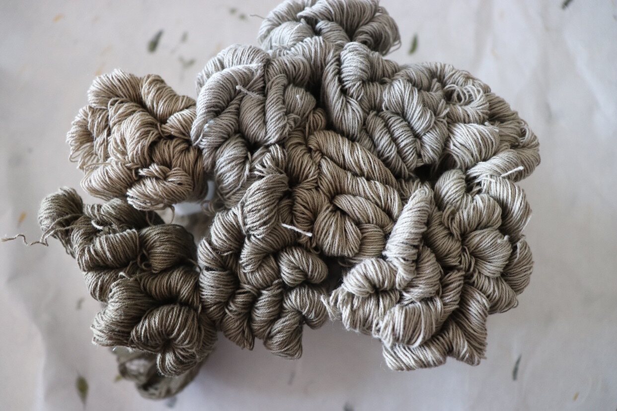 Mango Temari Ball Plant Dyeing Cotton Thread Plant Dyeing Army Green 23m