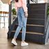 Quần jean nữ mùa xuân 2018 mới và quần lửng nữ 9 điểm hạ eo cao Phiên bản Hàn Quốc của quần ống suông nữ mỏng mùa hè - Quần jean quần jean nữ ống rộng Quần jean