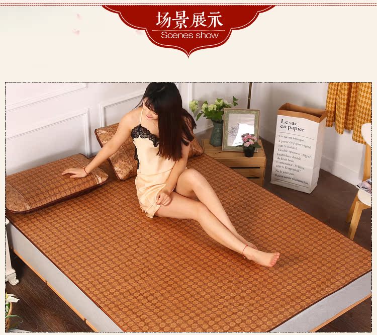 Summer mat 1.8m người ghế mây collapsible lanh giường đôi ba mảnh 1,5m 0,9 m ký túc xá thảm - Thảm mùa hè mua chiếu tre