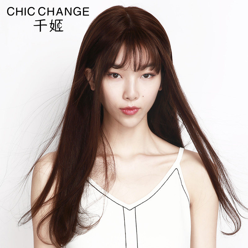 千姬假发女长直发空气刘海 真人发丝隐形无痕 韩国流行网红发型