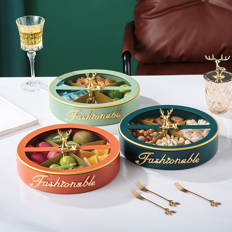 European high-end fruit disk creative living room dried fruit disk tea with frame covered snack plate minimal candy disk