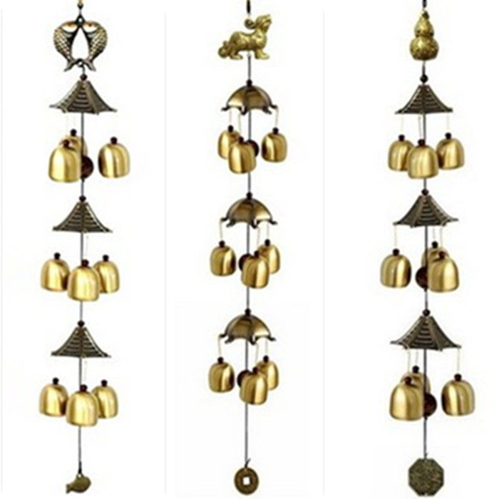 Wind chimes metal wind chimes pure copper bell gourd pixiu elephant golden toad pendant