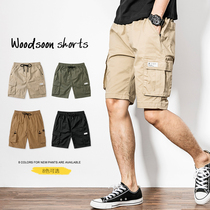 Toss shorts mens loose Tide brand ins summer wash multi-pocket outside wear Middle pants khaki casual five-point pants
