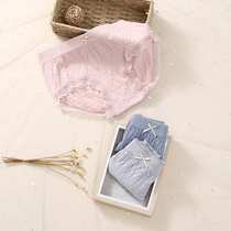 Underpants women breathable graphene cotton crotch waist breifs girl Japanese lace shorts thin trousers