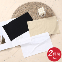 Taped chest anti-light wrapped breast women in the summer with a shoulder strap strapless ice silk underwear thin white seamless summer Black