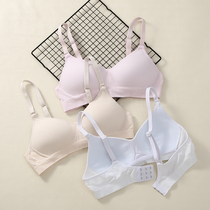 Underwear student high school female summer without steel ring small chest gathering adjustment girl Summer bra thin bra bra