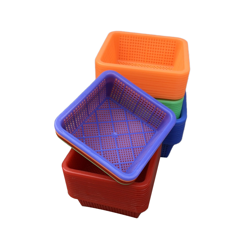 Square Containing Basket Plastic Basket Kindergarten Toy Basket Hemp spicy hot matching vegetable basket hollowed-out draining basket square basket