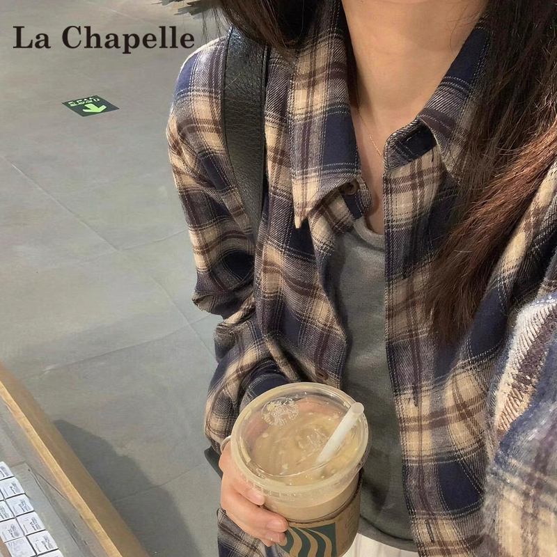 La Chapelle Navy Blue Sun-Protective Long-Sleeve Shirt for Women, 2026 New Summer Style, Loose Fit Shirt Jacket for Petite Sizes