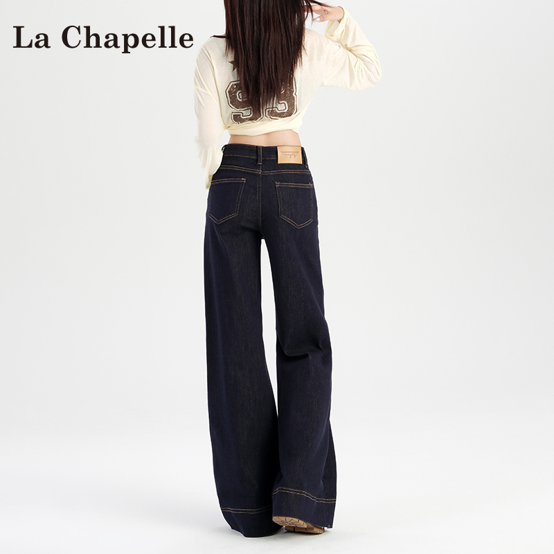 La Chapelle Denim Blue Flared Jeans for Women 2026 Summer New High-Waisted Loose Straight Pants for Petite Figures La Chapelle Denim Blue Flared Jeans for Women 2026 Summer New High-Waisted Loose Straight Pants for Petite Figures