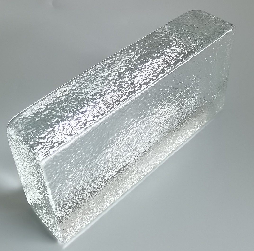 Solid hot melt glass brick partition wall transparent crystal brick hotel toilet orange peel glass brick spot