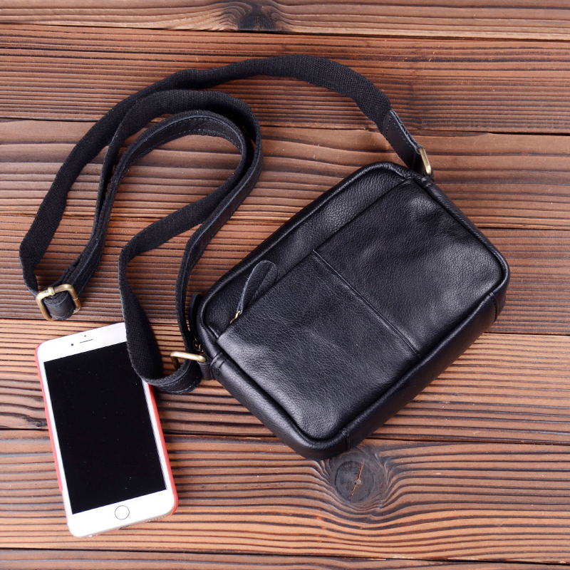 Xuan Mashi handmade original men's leather small bag cowhide mini small shoulder bag casual shoulder bag mobile phone bag horizontal section