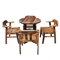  Xirui Rui anti-corrosion solid wood carbonization outdoor leisure furniture bar balcony courtyard table and chair combination kit