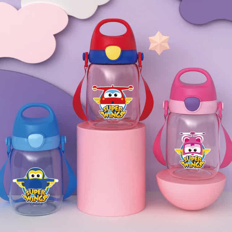 Feixia summer children's straw water cup female baby water bottle kindergarten water bottle portable with tritan material