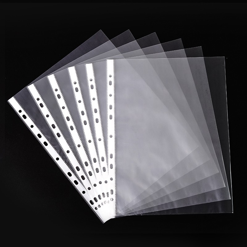1000 11-hole file bag file cover a4 file bag file bag transparent plastic thickened file protection bag pull