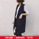 2024 Spring and Autumn Mid-Length Vest Korean Style Women's Black Slim Vest Suit Large Size Vest Jacket Women