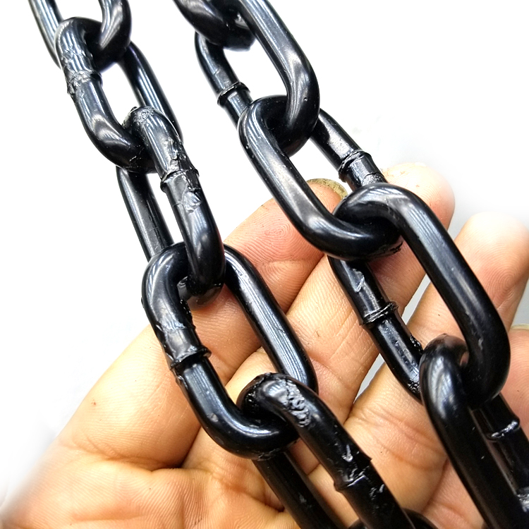 Iron chain black electrophoresis iron chain black paint chain car lock chain iron chain anti-rust plus coarse chain 3-12mm-Taobao