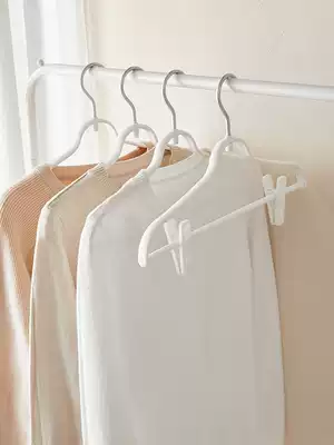 Hanger household clothes Hanfu no trace plastic clothes hanging with clip clothes rack adhesive hook non-slip pants rack pants clip