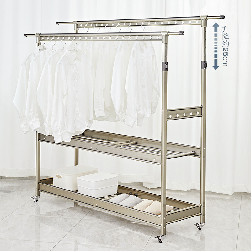 Drying rack floor-to-ceiling folding indoor retractable household cooler pole balcony mobile quilt artifact outdoor drying hanger