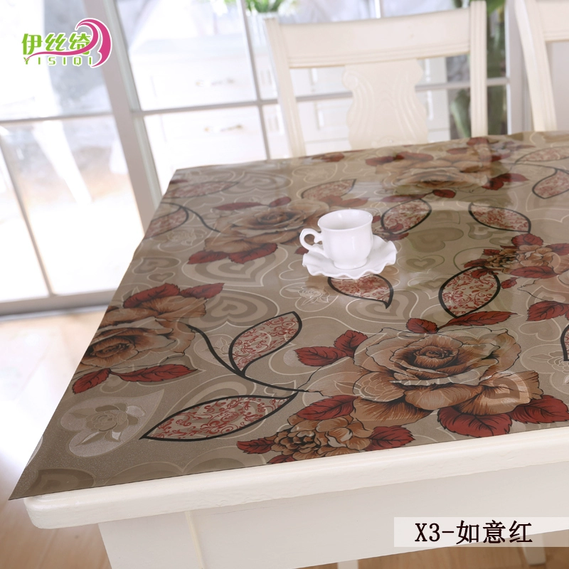 Hình chữ nhật vải bảng mat bảng PVC miếng nhựa mềm nước và không thấm dầu tấm kính pha lê khăn trải bàn dùng một lần - Khăn trải bàn