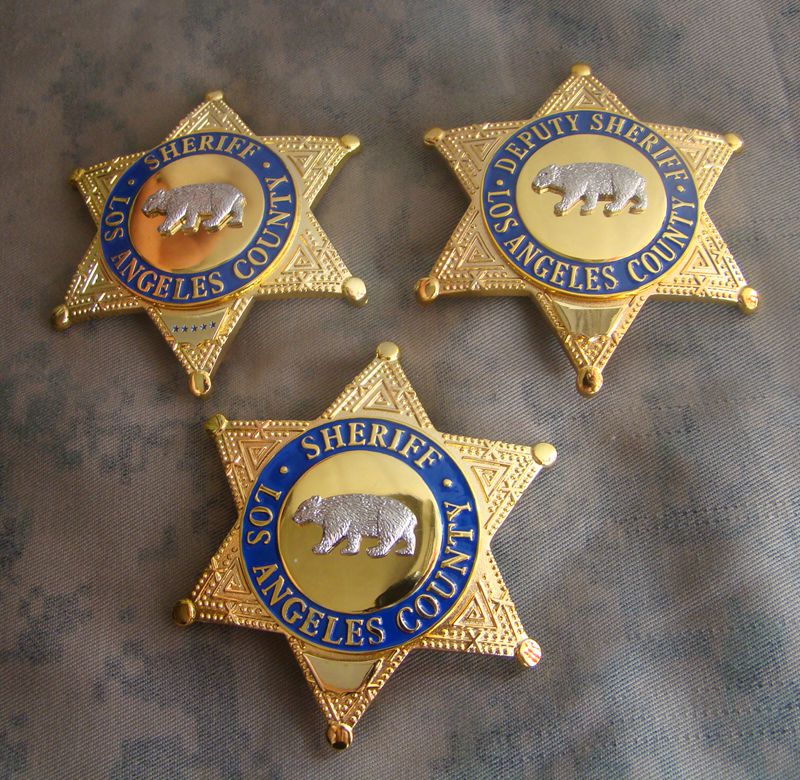 Metal Badge Los Angeles County LA COUNTY SHERIFF DEPUTY SHERIFF Bear Badge Pure Copper