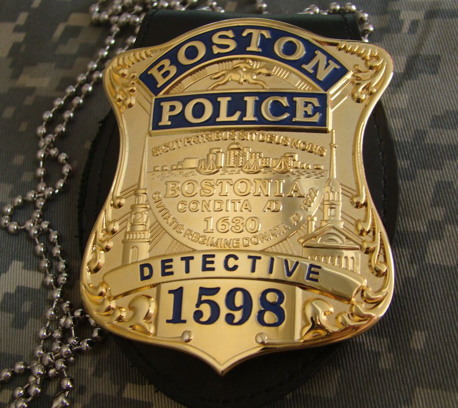 Metal Badge Boston Detective Badge Sterling Bronze
