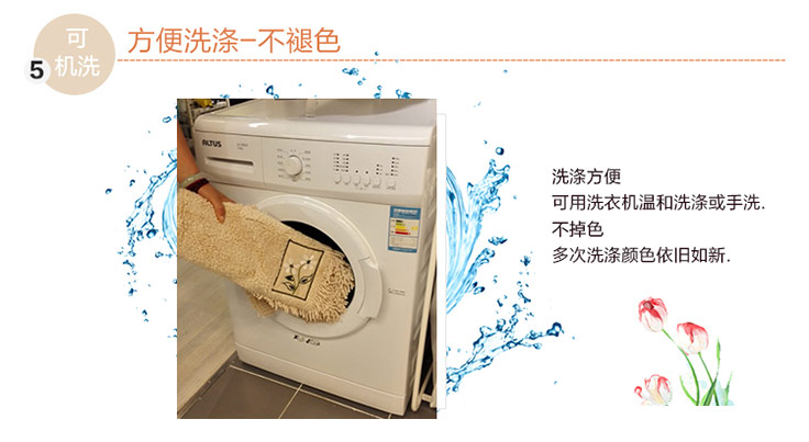 Thấm sàn vải cotton Thảm thảm không trơn trượt nhỏ vệ sinh hộ gia đình cửa phòng tắm máy tấm thảm chùi chân pad rửa Clip - Thảm sàn xốp trải sàn vân gỗ