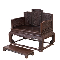 Chicken Wing Wood Furniture Mahogany Sofa Chair Carved Dragon Great Qing Throne Chinese Style Solid Wood Ming and Qing Classical Antique Back Chair