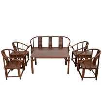 Chicken wing wood furniture chicken wing wood sofa Chinese antique living room classical solid wood sofa combination armchair eight-piece set