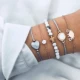 Du lịch Hippie Bohemian Lễ hội âm nhạc Trang sức ngày lễ Vòng cổ Bông tai Vòng tay Vòng đeo tay Retro PJ023 - Vòng đeo tay Cuff