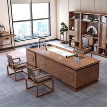 New Chinese-style big class desk high-end boss table president desk desk solid wood furniture spot