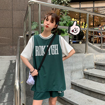 Jersey women loose Korean vest sleeve summer leisure New ins womens T-shirt two-piece Jersey sports basketball uniform