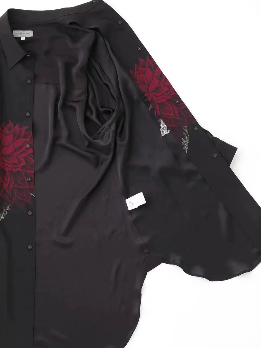 Футболка в стиле Yohjiyamamo Yamamoto Dahlia с длинным рукавом, свободная печать