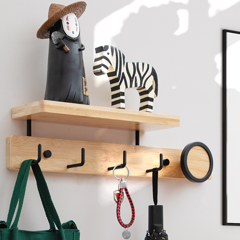 Entrance hangers wall-mounted wall-mounted wall in door clothes hat rack Xuanguan hanging clothes rack bedroom shelve shelve wall style
