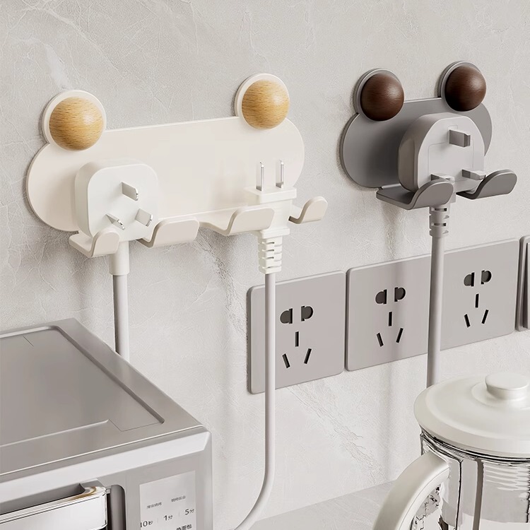 Plug Hook, No-Drill Socket Holder, Adhesive Hook, Hook for Hanging Appliances, Charging Head, Power Cord, Kitchen Gadget