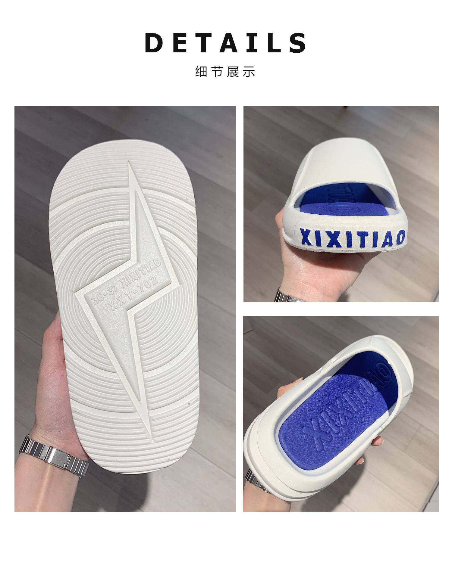 Отдых тапочки 夏季新款运动风男士拖鞋时尚学生外穿防滑踩屎感厚底情侣沙滩凉拖