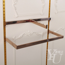 Clothing store display stand on the wall column ladder bar clothing rack rose gold wall-mounted front hanging side hanging five beads