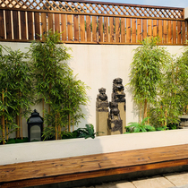 New Chinese hotel Minjuku indoor and outdoor large fake simulation green plant construction of bamboo moss wool bamboo decoration potted plants