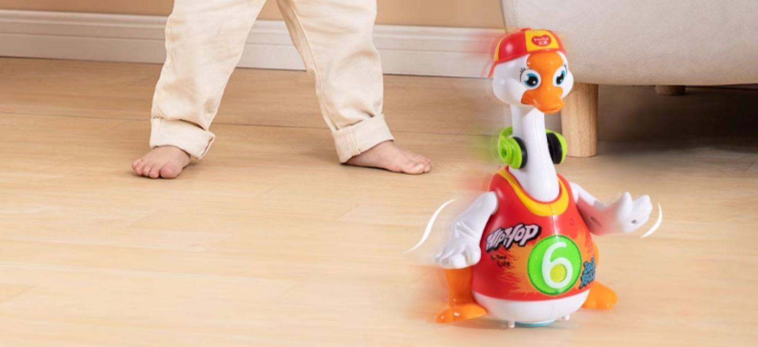 【中国直邮】 汇乐 摇摆鹅 婴儿儿童玩具0一1岁宝宝练习抬头训练神器跳舞鸭子 红色充电款*1