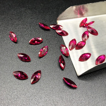 Horse eye shape 5# pigeon blood red ring surface bare stone diamond tree leaf shape color gemstone inlay jewelry DIY Ruby corundum