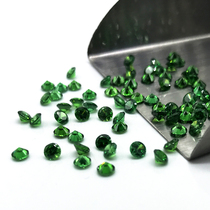 5A natural emerald bare stone round diamond gemstone jewelry inlaid main stone round diamond green zircon bare Diamond diy