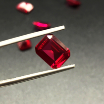 Rectangular chamfered car Flat 5# red corundum bare stone ring jewelry main stone with stone rectangular Emerald cutting