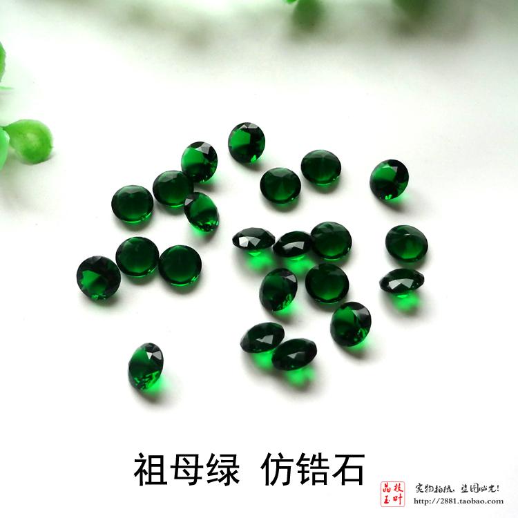 Imitation zircon bare stone glass stone emerald glass gemstone jewelry with stone pointed bottom diamond full transparent loose diamond green red