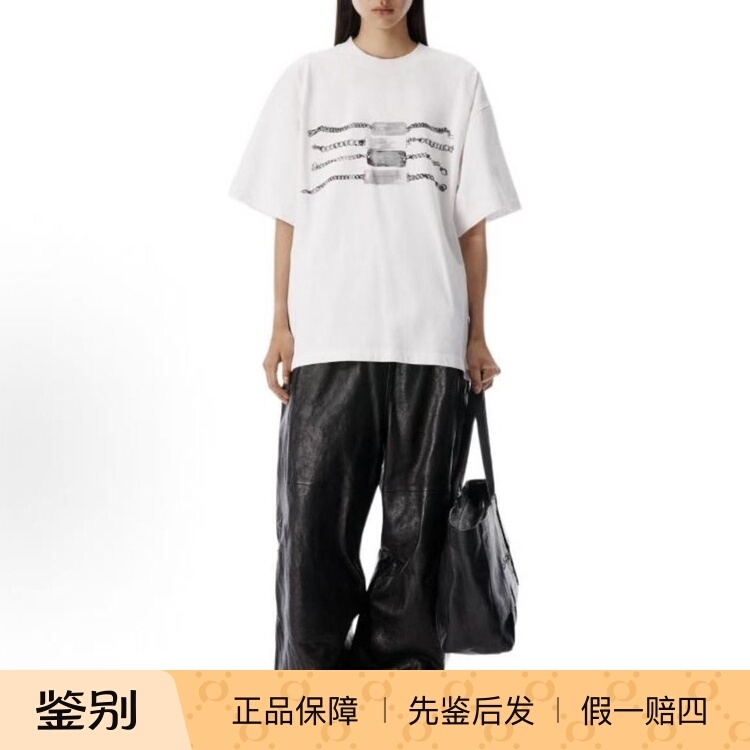 Alexander Wang Alexander Wang Pattern Printed Loose Short-Sleeved T-Shirt, Same Style for Men and Women
