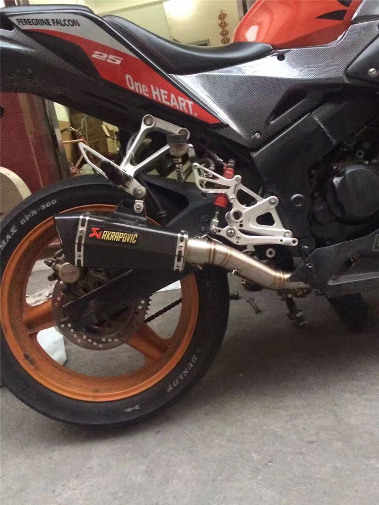 Xe máy sửa đổi ống xả phân khối lớn phía sau CBR500 CBR300 thon sợi carbon ống xả Tianzhu - Ống xả xe máy bô xe máy độ