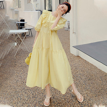 Radiation-proof maternity wear summer bellyband work wear large size loose baby doll collar dress mid-length for women