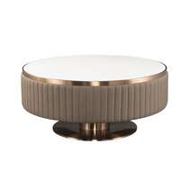 Nordic light luxury modern simple marble coffee table small apartment living room household round stainless steel personalized tea table