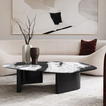 Personality creative shaped marble living room coffee table small apartment high and low combination set Italian minimalist leisure table