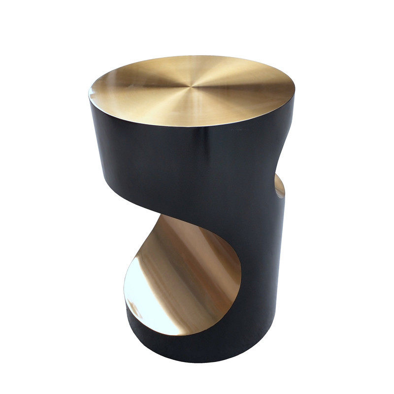 Light and luxurious modern stainless steel tea-free living-room minimalist composition small family sofa edge a few table designer tea table