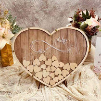 Custom wedding love heart-shaped photo frame sign-in frame plate Mason bottle birthday party sign-in love photo frame sign-in desk